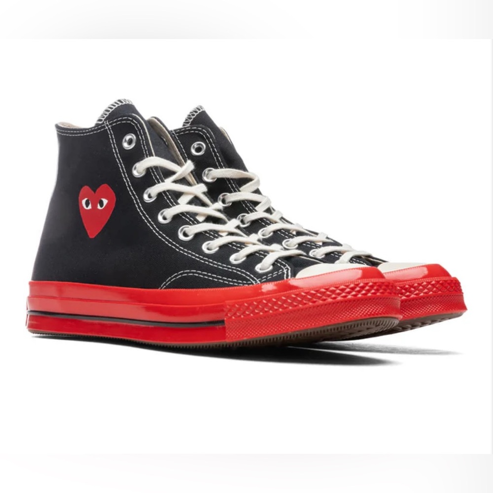 CONVERSE X COMME DES GARCONS PLAY ALL STAR CHUCK '70 HI RED SOLE - BLACK